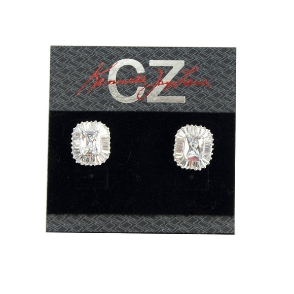 CZ by Kenneth Jay Lane Baguette Stud Earrings - Picture 3 of 5